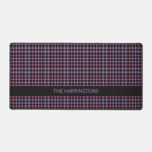 Custom Name Plaid / Tartan Pattern Desk Mat