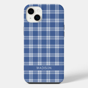 Custom Name Plaid / Tartan Pattern iPhone 14 Plus Case