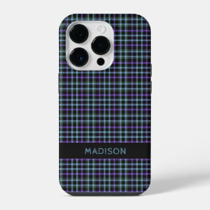 Custom Name Plaid / Tartan Pattern iPhone 14 Pro Case