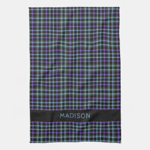 Custom Name Plaid / Tartan Pattern Tea Towel