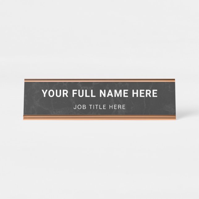 Custom Name Plate for Office Desk with Name and Ro (Front)