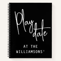 Custom Name Play Date Score Tracker Black White 