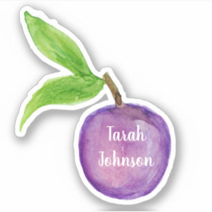 Custom Name Plum Fruit Sticker