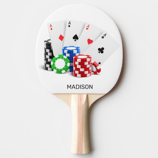 Custom Name Poker / Casino Ping Pong Paddle (Front)