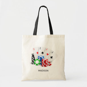 Custom Name Poker / Casino Tote Bag