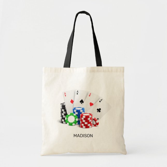 Custom Name Poker / Casino Tote Bag (Front)