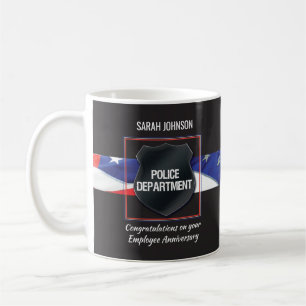 Custom Name, Police Employee Anniversary Coffee Mug