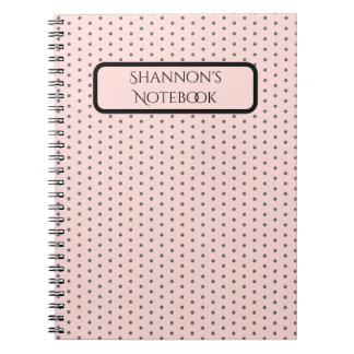 Custom Name Polka Dot Notebook, Personalised Notebook