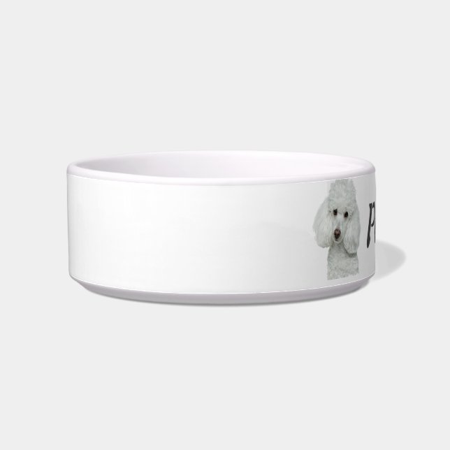 Custom Name Poodle Dog Pet Animal Bowl (Left)