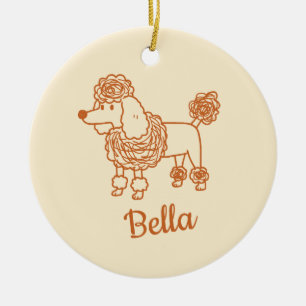 Custom Name Poodle Ornament – Handdrawn Dog Gift