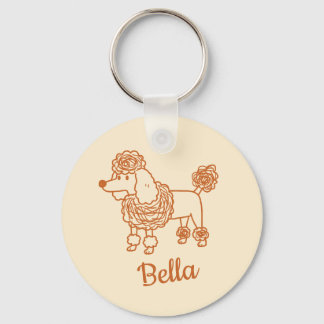 Custom Name Poodle Ornament – Handdrawn Dog Gift Key Ring