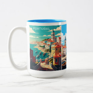 Custom Name Portugal Two-Tone Coffee Mug
