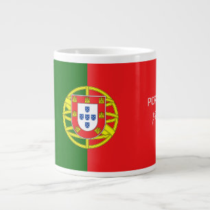 Custom Name Portugese Flag Large Coffee Mug