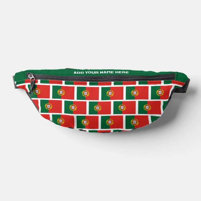 Custom Name PORTUGUESE FLAG OF PORTUGAL Bum Bags (Lay Down)