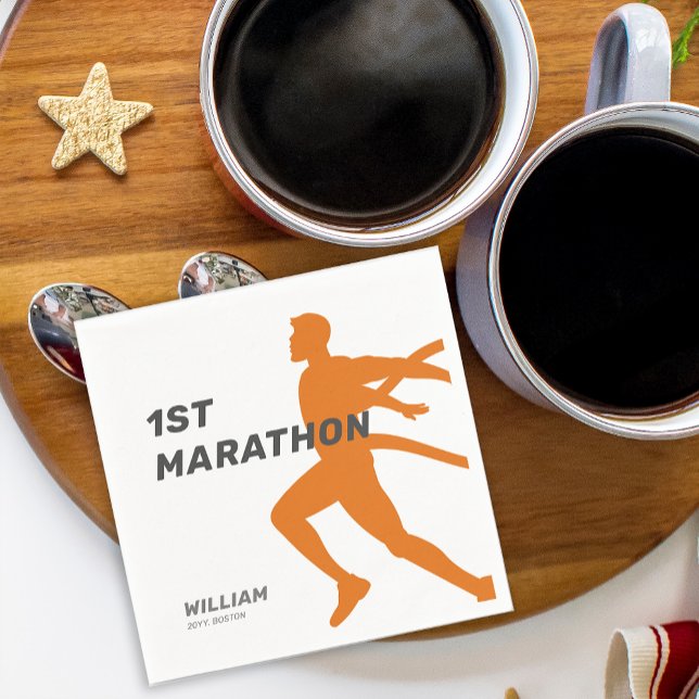 Custom Name Post Marathon Celebration Party Napkin (Custom Name Post Marathon Celebration Party Napkins)