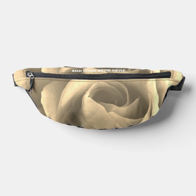 Custom Name Pretty Vintage BEIGE ROSE Fanny Pack (Lay Down)