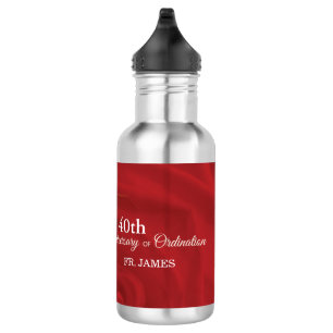 Custom Name Priest Anniversary Ordination Red Rose 532 Ml Water Bottle