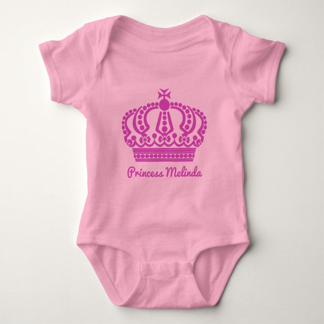Custom name "Princess" clothing Baby Bodysuit (Front)