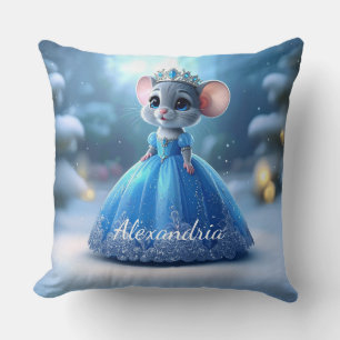 Custom Name Princess mouse with tiara Cushion