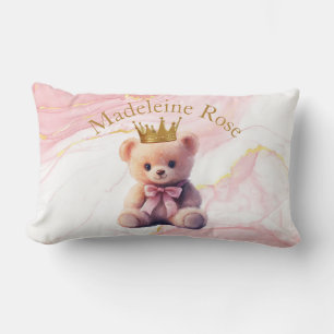 Custom Name Princess Teddy Bear Lumbar Cushion
