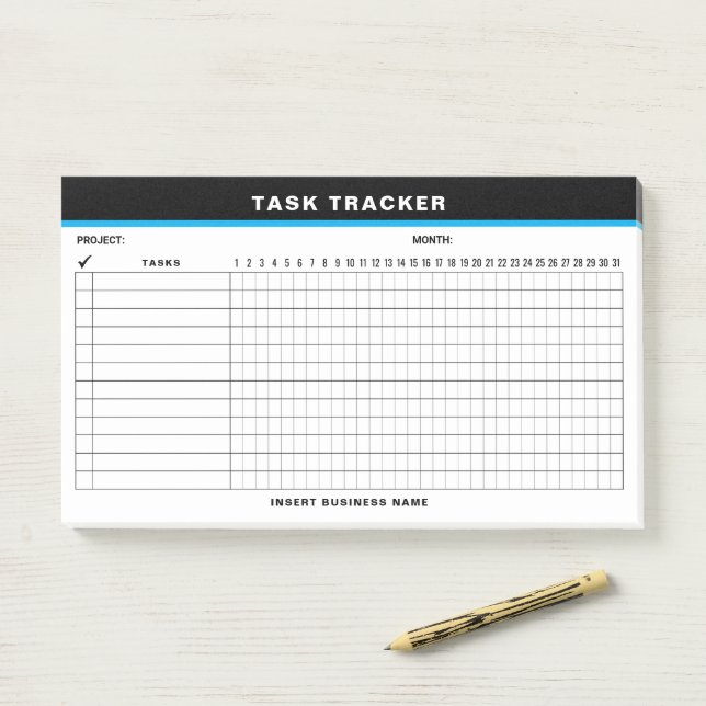 Custom Name Project Task Tracker Post-It Notes (On Desk)