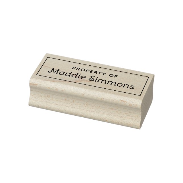 Custom Name PROPERTY OF Kids Book Rubber Stamp (Stamp)