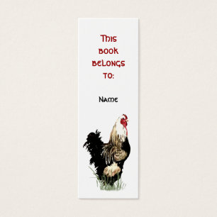 Custom Name Proud Farm Rooster Bookmark