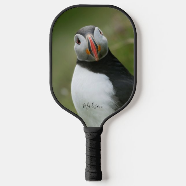 Custom name Puffin Pickleball Paddle (Front)
