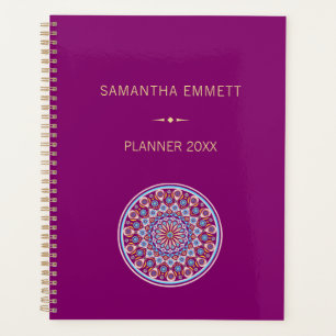 Custom Name Purple Colourful Mandala Planner