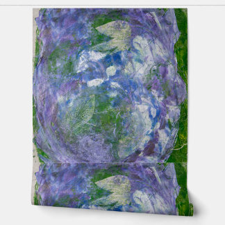 Custom Name Purple Green Abstract Painted Wallpaper