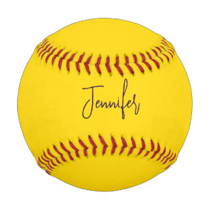 Custom name purple text yellow baseball