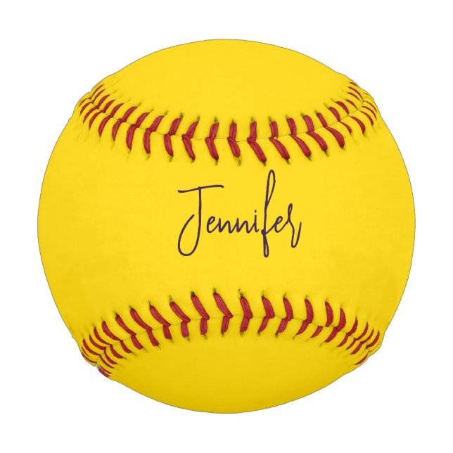Custom name purple text yellow baseball (Front)