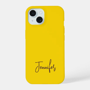 Custom name purple text yellow iPhone 15 case