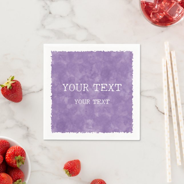 Custom Name Purple Watercolor Napkin (Insitu)