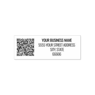 Custom Name QR Code Info Address Self-inking Stamp