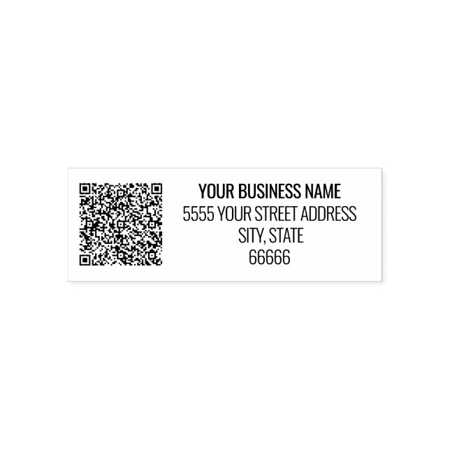 Custom Name QR Code Info Address Self-inking Stamp (Design)