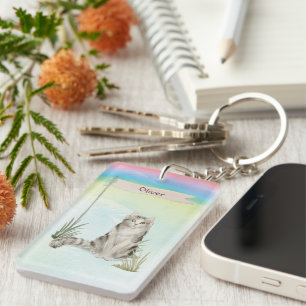 Custom Name Ragamuffin Cat Pet Key Ring