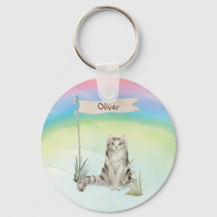 Custom Name Ragamuffin Cat Pet Key Ring