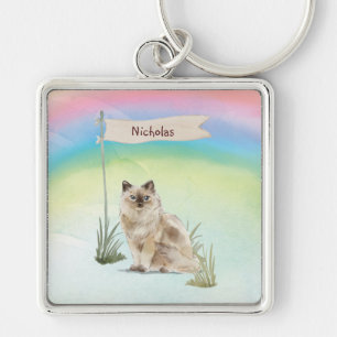 Custom Name Ragdoll Cat Pet Key Ring