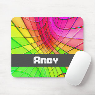 Custom name rainbow blocks mouse pad