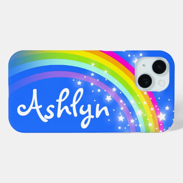 Custom name rainbow blue  Case-Mate iPhone case (Back (Horizontal))