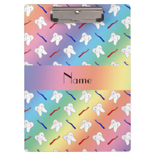 Custom name rainbow brushes and tooth pattern clipboard