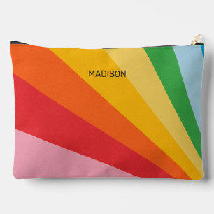 Custom Name Rainbow Colours Accessory Pouch