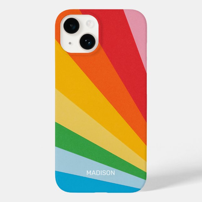 Custom Name Rainbow Colours Case-Mate iPhone Case (Back)