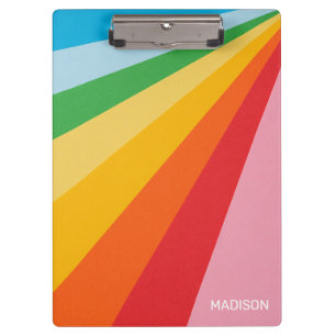 Custom Name Rainbow Colours Clipboard
