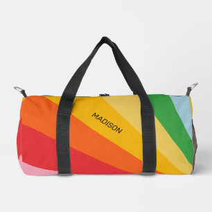 Custom Name Rainbow Colours Duffle Bag