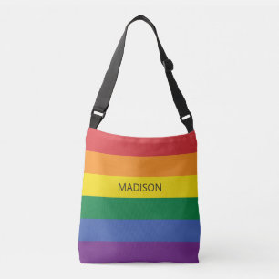 Custom Name Rainbow Flag Crossbody Bag