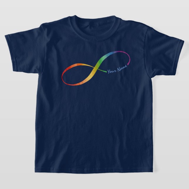 Custom Name Rainbow Infinity T-Shirt (Laydown)