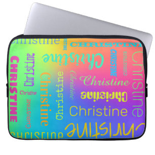 Custom Name Rainbow Laptop Sleeve