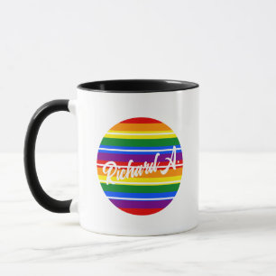 Custom Name Rainbow Pride Pattern Coffee  Mug